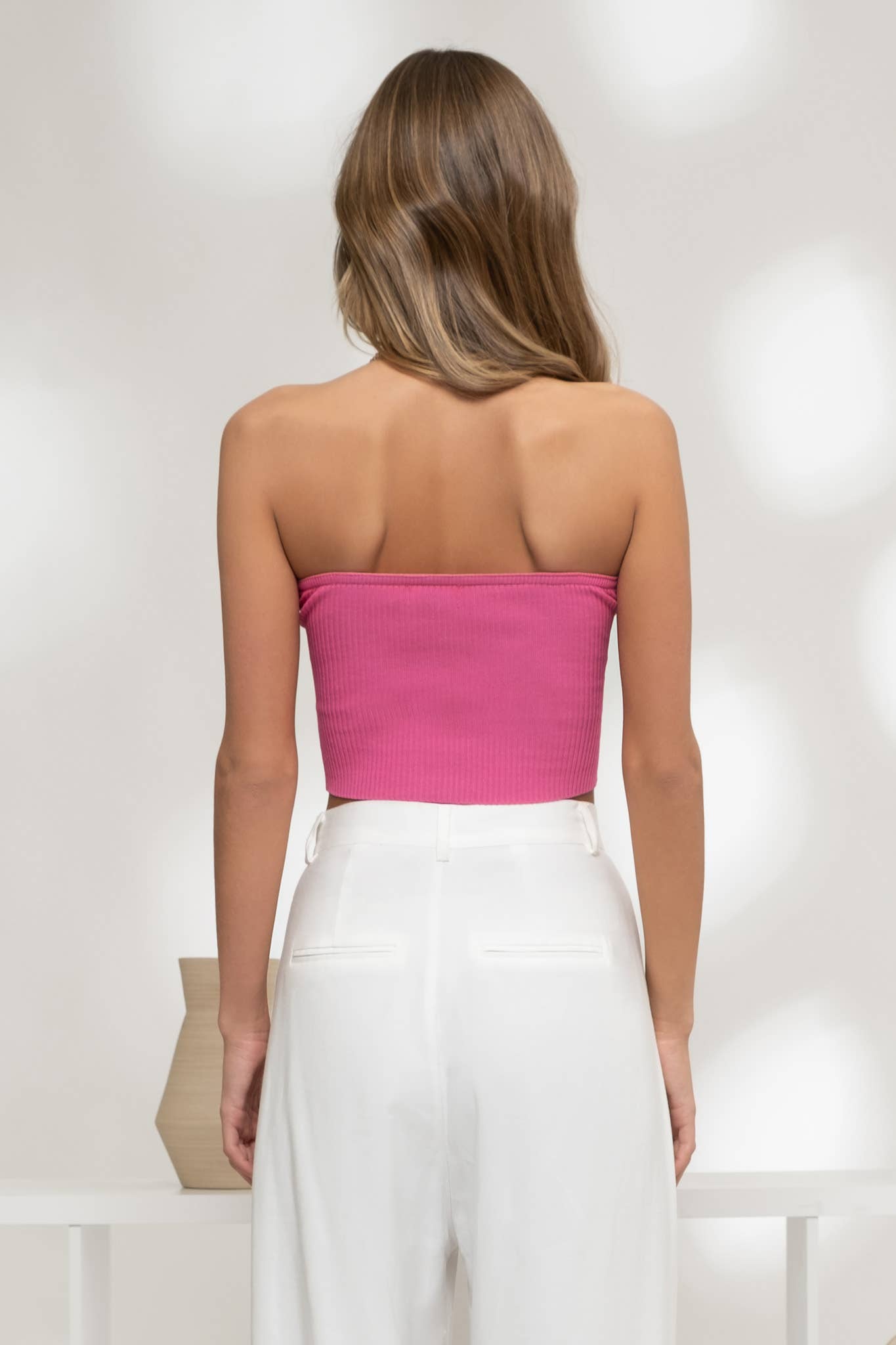 The Workshop Studio - Wholesale Knit Top - Women's - STRAPLESS TWIST FRONT KNIT CROP TOP (PRE-ORDER)40