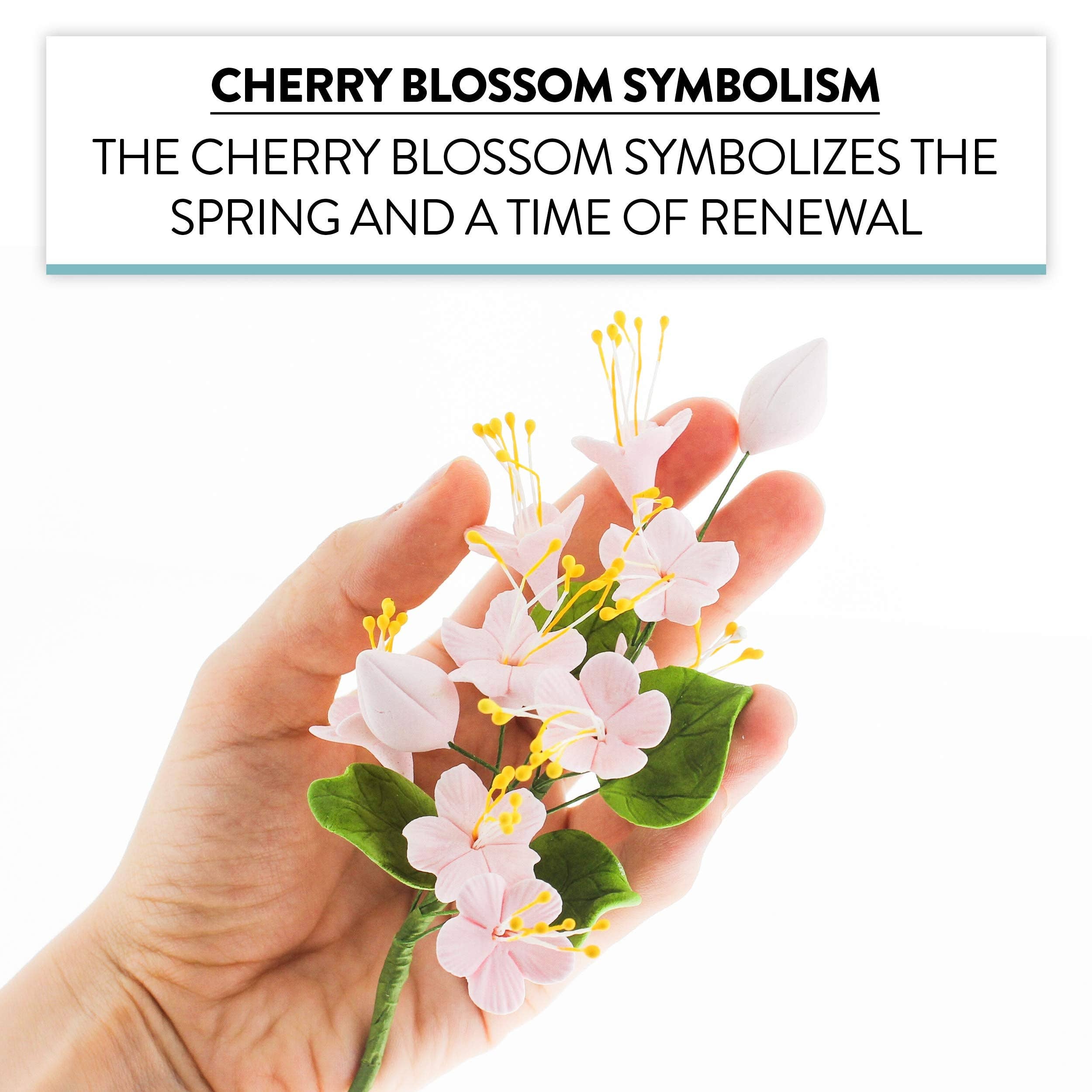 Global Sugar Art - Wholesale Cake/Cupcake Topper - Cherry Blossom Sugar Cake Flower Spray, by Global Sugar Art, Pink, 1 Count4