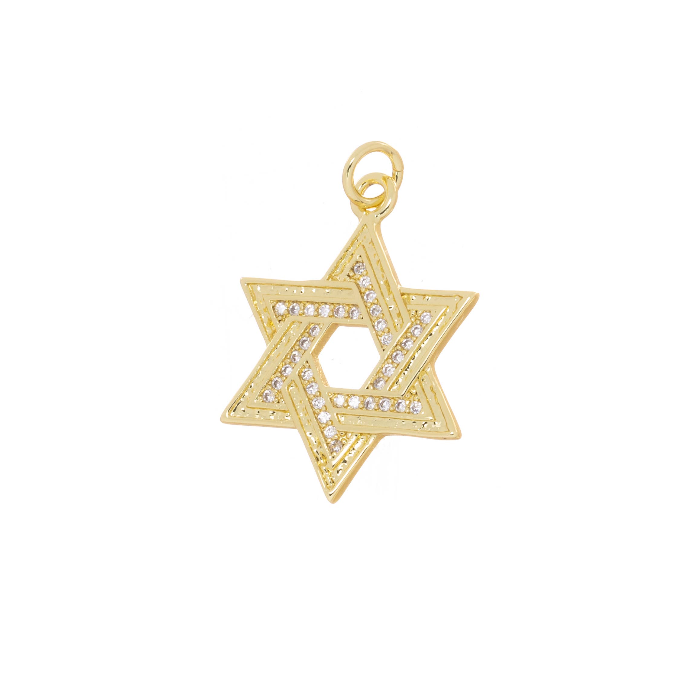 Jewel Pledge - Wholesale Individual Charm/Pendant - Gold Or Silver CZ Star of David Charm CPG-CPS28134