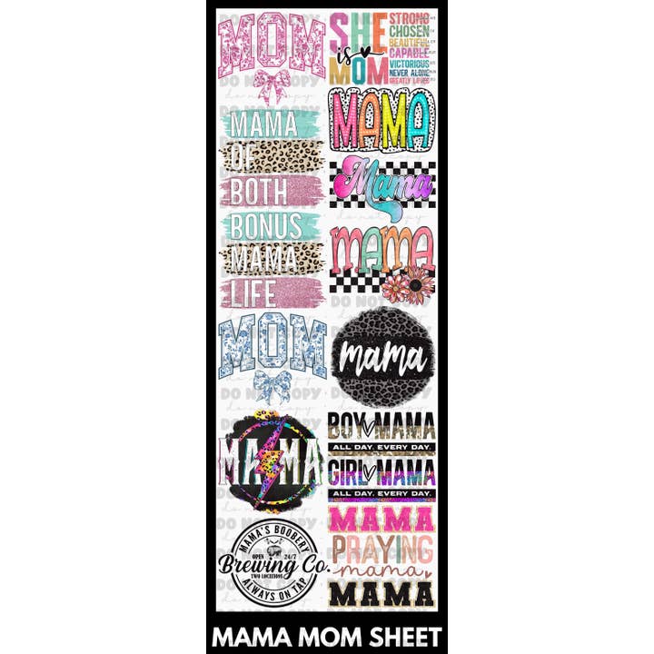 203 Vorgefertigte Mama Mom Mutter Gang Folie 22x60 für den Großhandel von It's Transfer Time