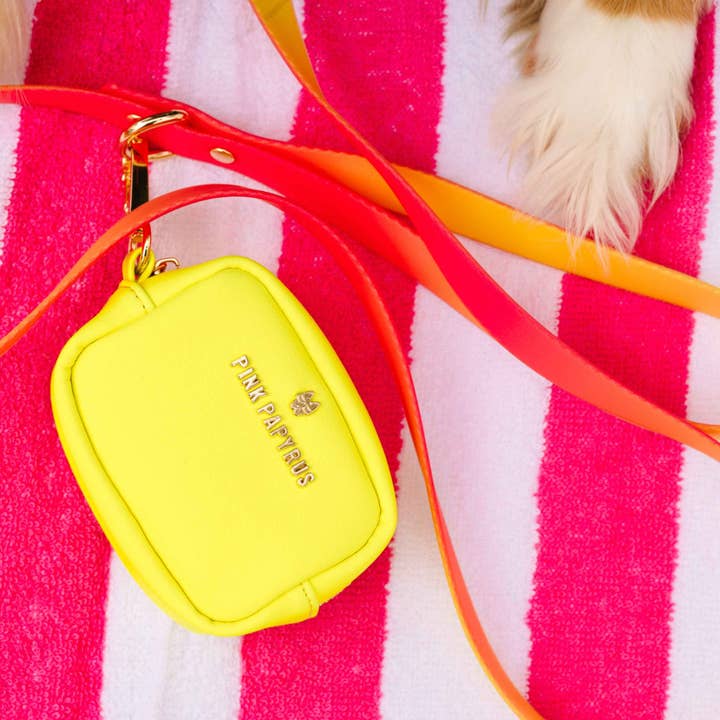 Pink Papyrus | Premium, Durable, & Stylish Dog Products ā wholesale Pet poo bag dispenser ā Kiki Neon Yellow Waste Bag Dispenser And Treat Pouch7
