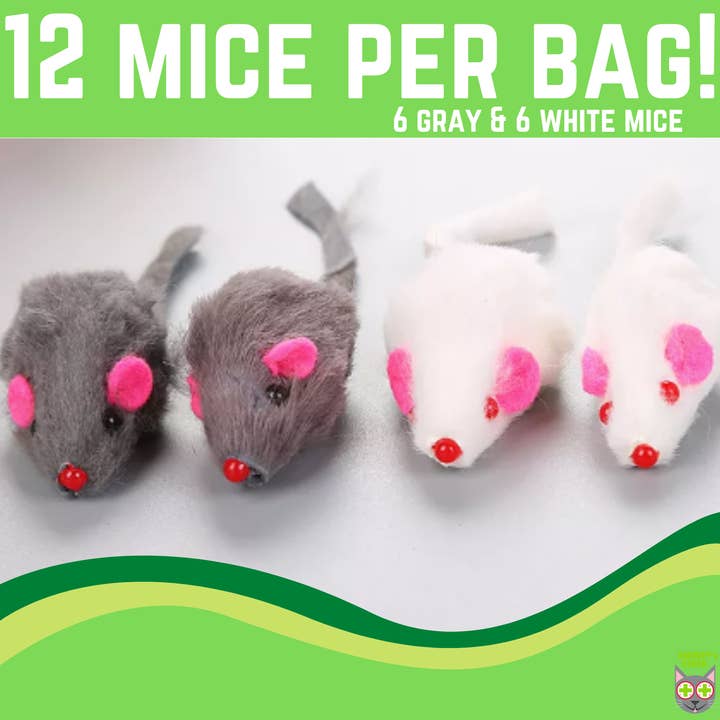 Smokey's Stash - Vente Jouet – chat - Smokey's Stash Lot de 12 jouets en fourrure de lapin et de chat