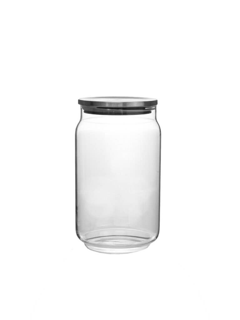 Silver KITCHEN BASICS Glass Beveled Canister with Lid3 for wholesale on Faire0