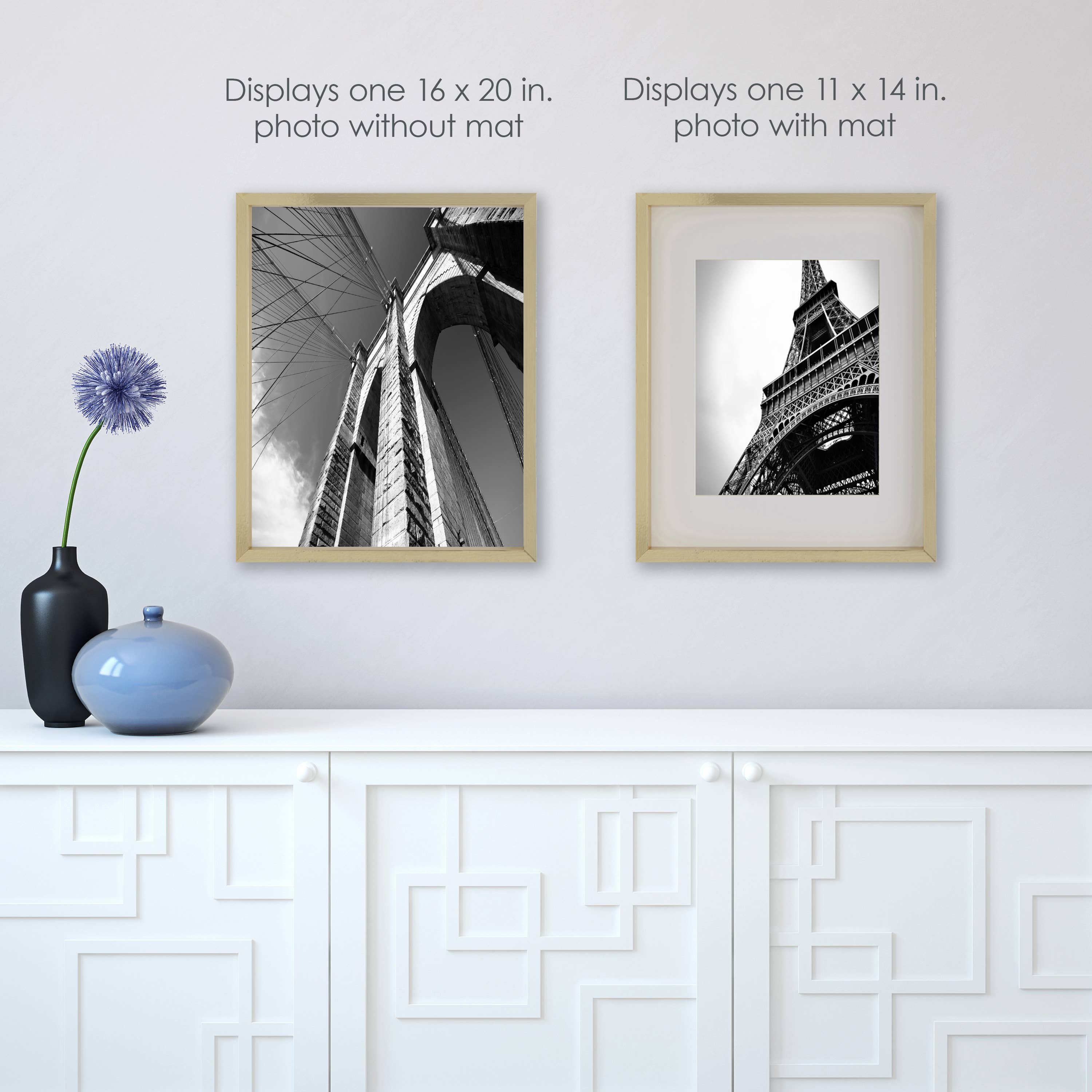 Mikasa 16x20in Gold MDF Portrait Frame 16x20 matted 11x14 for wholesale on Faire