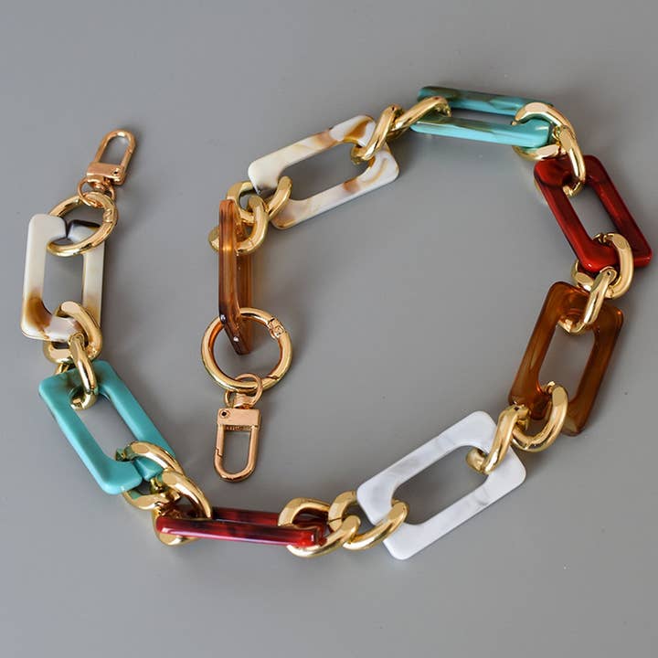 ACCITY - Wholesale Bag Strap - Women's - Heart,Rectangle Colorful Mixed Acrylic Bag Chain_CWMM5061