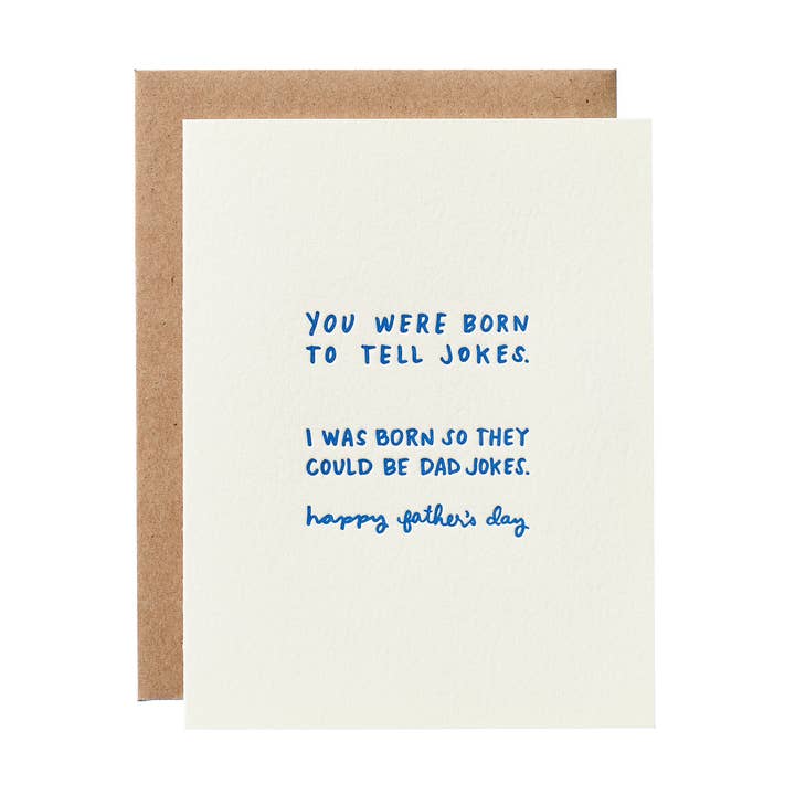 Dad Jokes - Letterpress Greeting Card for wholesale by Shorthand Press