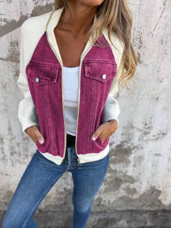Miss Sparkling – wholesale Denim jacket – Women's – Zip up denim jacket5