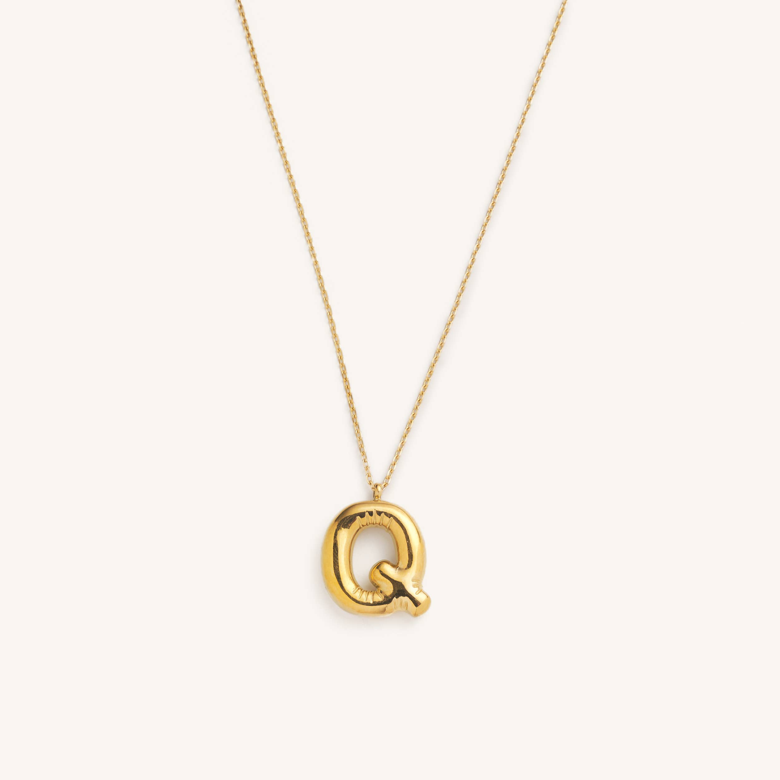 Nikki Smith Designs - Wholesale Pendant/Charm Necklace - Bubble Initial Charm Necklaces- Gold18