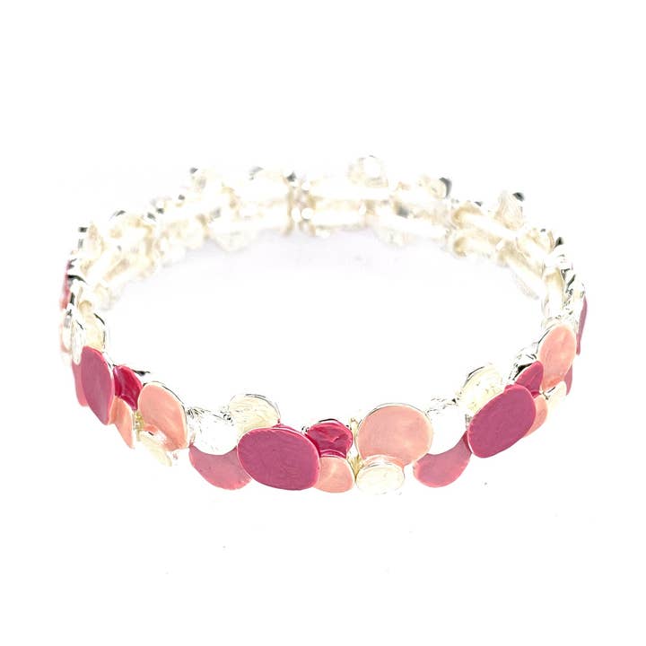 armbånd elastisk forsølvet pink for engroshandel hos Signé