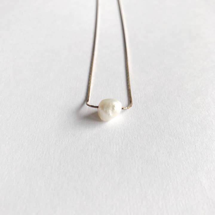 Organic Pearl Drop Necklace for wholesale by Hur Jewelry