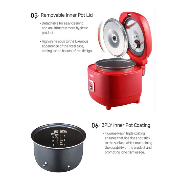 KEY Company - Wholesale Kitchen Appliance - Mono Electric Rice Cooker 3 Cups Red6