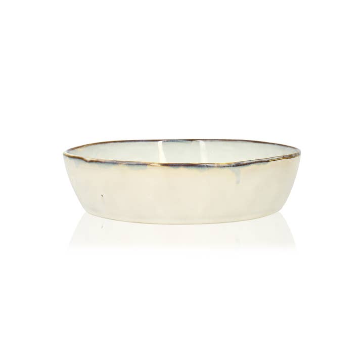 Boral coupe plate 20cm in light beige stoneware for wholesale by Ogo living