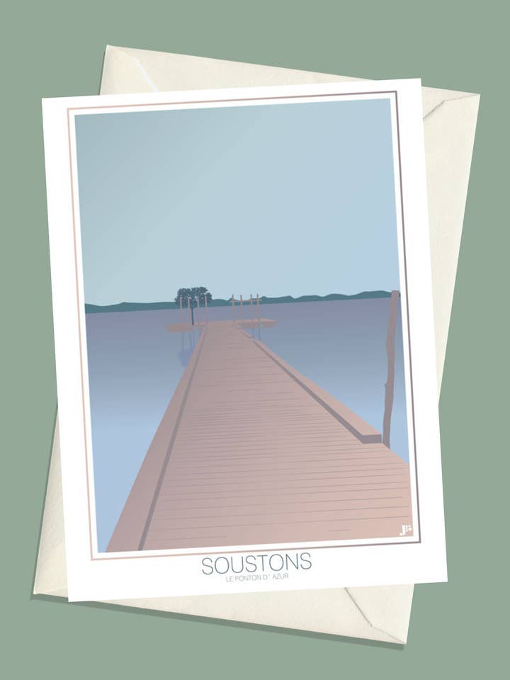 Postkort SOUSTONS, Le Ponton d'Azur for engroshandel hos Julie Roubergue