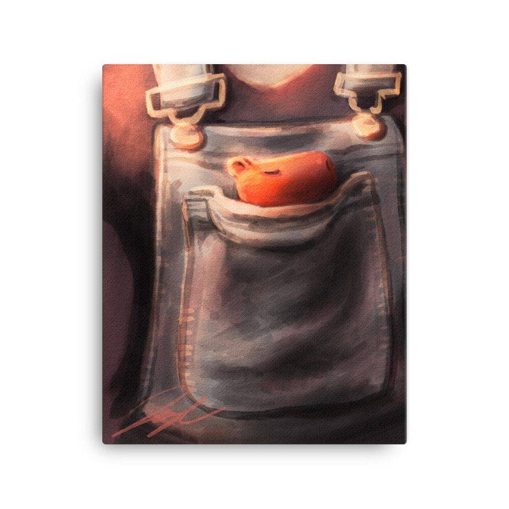 JoyousJoyfulJoyness - Wholesale Painting/Drawing - "PocketBara" Painting | Painting of a Miniature Capybara in a Pocket [Unfoiled]5