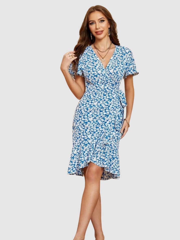 BanBat - Wholesale Dress - Women's - Floral wrap dress - AN-0306360