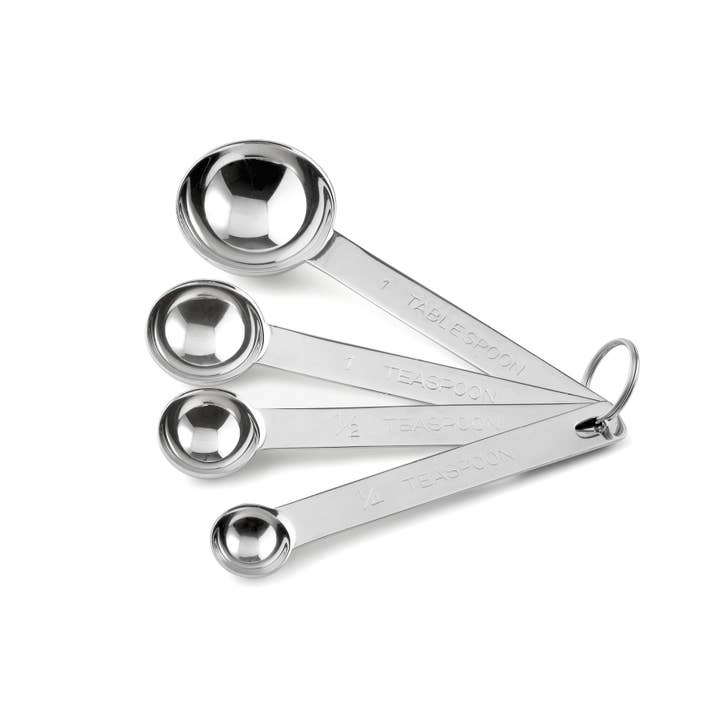 Måleskefuld-sæt 4 komplet i rustfrit stål for engroshandel hos Karl Weis