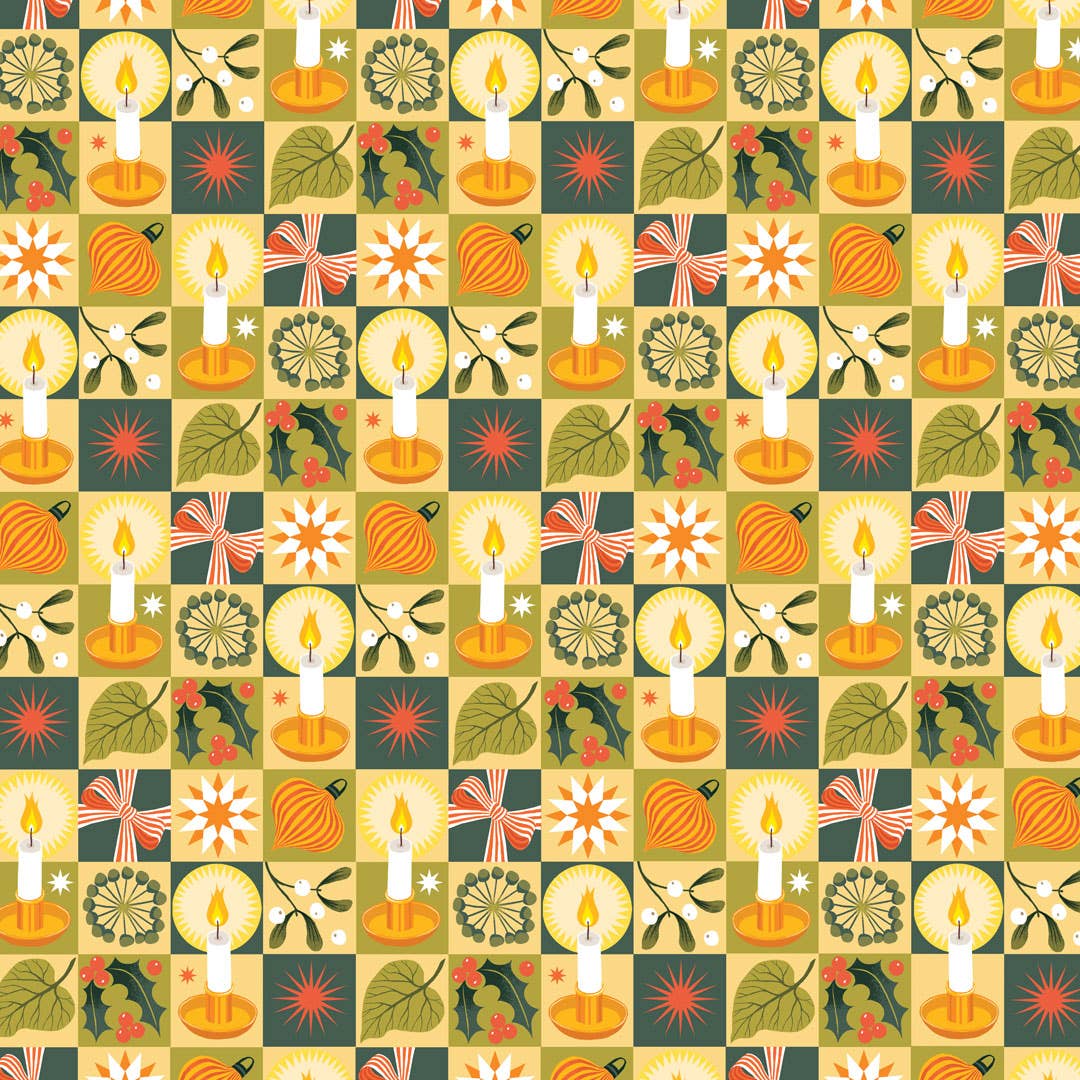 Printer Johnson Ltd - Wholesale Flat Wrap - Christmas Chequerboard | Gift wrap, wrapping paper1