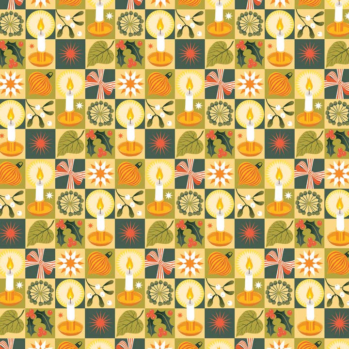 Printer Johnson Ltd - Wholesale Flat Wrap - Christmas Chequerboard | Gift wrap, wrapping paper1