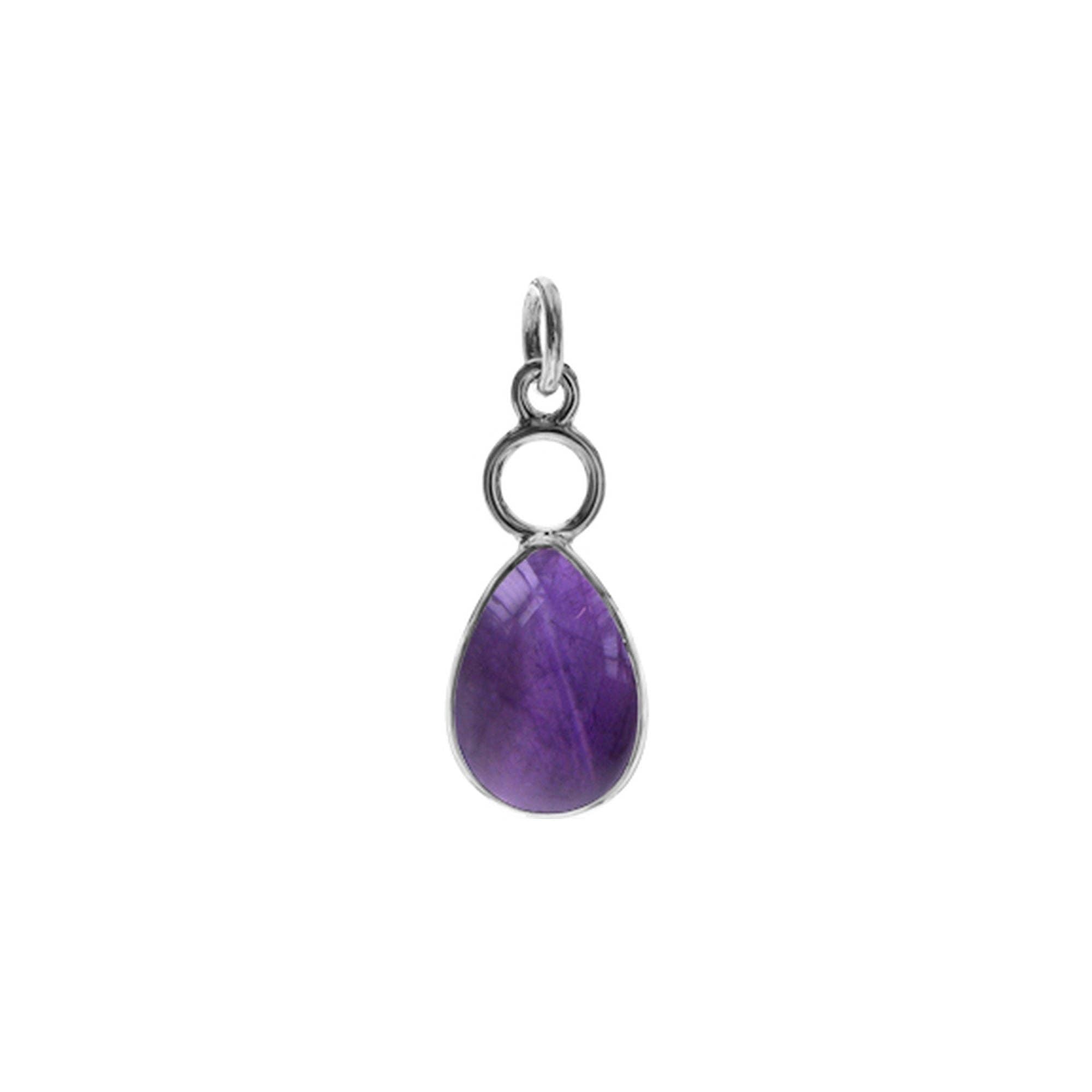 Kali Ma Designs - Sterling Silver Jewellery – wholesale Pendant/charm necklace – Ivy hoop teardrop amethyst pendant1