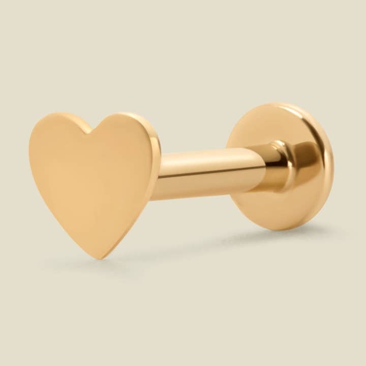 14k Heart Stud Earring (Flat Back) for wholesale by Made By Mary