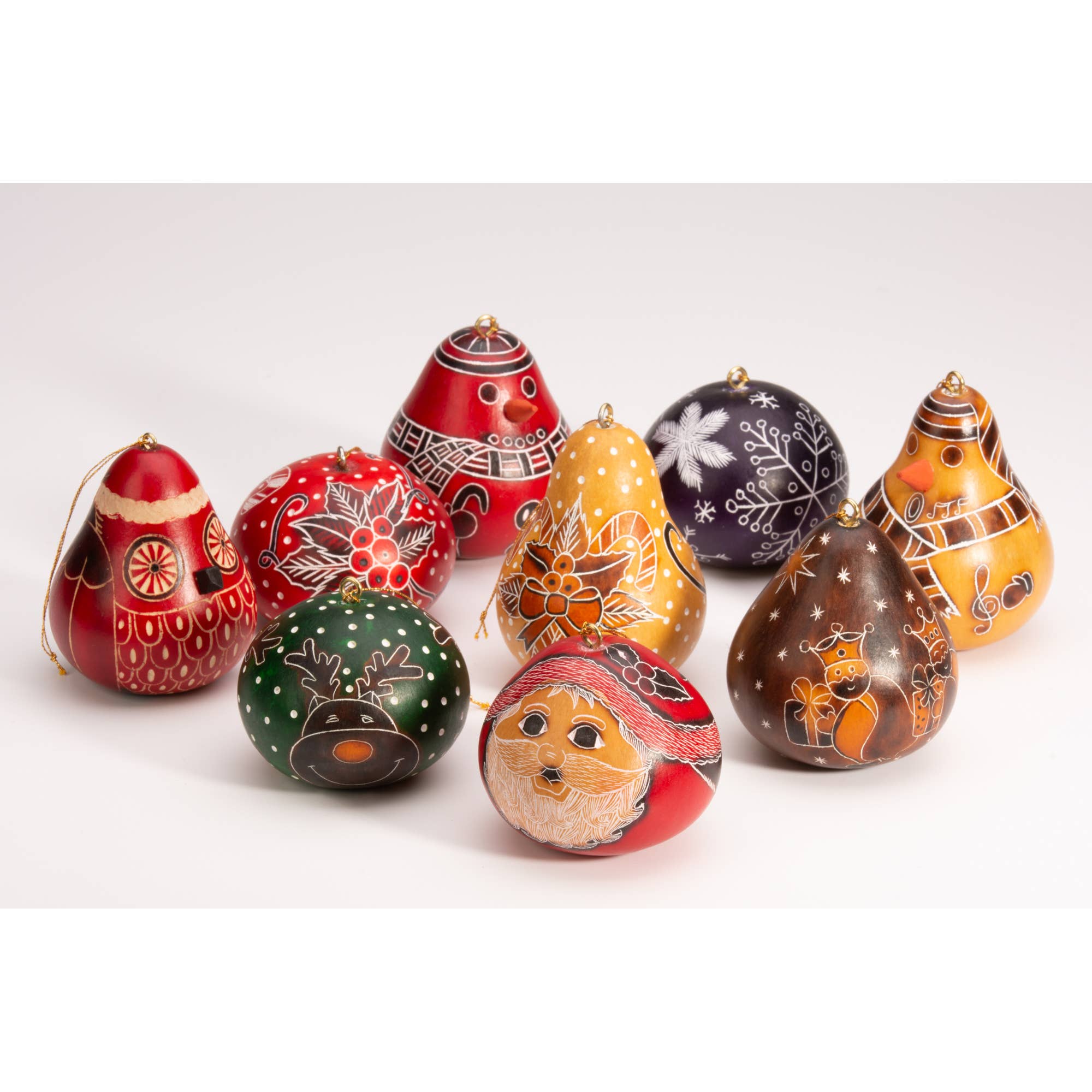 Lucuma Designs - Wholesale Ornament - Christmas Mini Mix -  Gourd Ornaments - Natural Holiday6