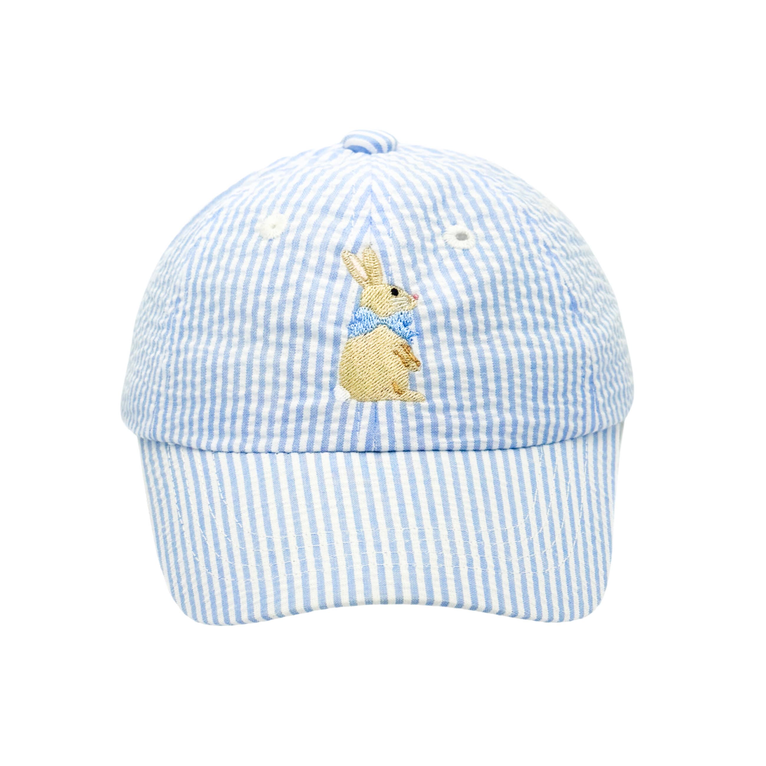 Bits & Bows - Wholesale Baseball Cap - Kids - Seersucker Bunny Baseball Hat (Baby, Youth)