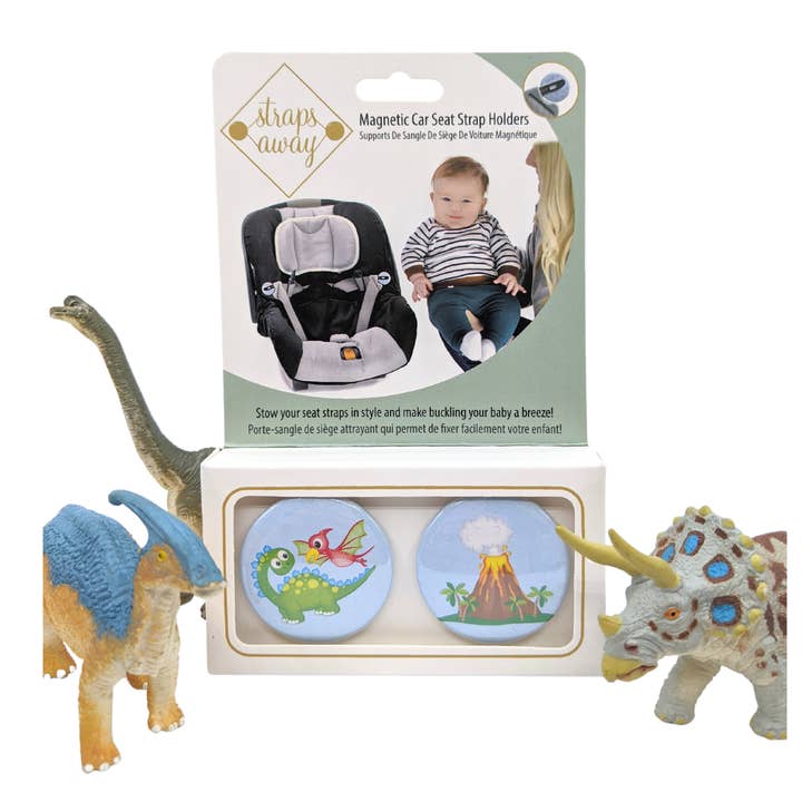 Pre-Historic Pals - Magnetic Car Seat Strap Holders for wholesale by StrapsAway Ltd.