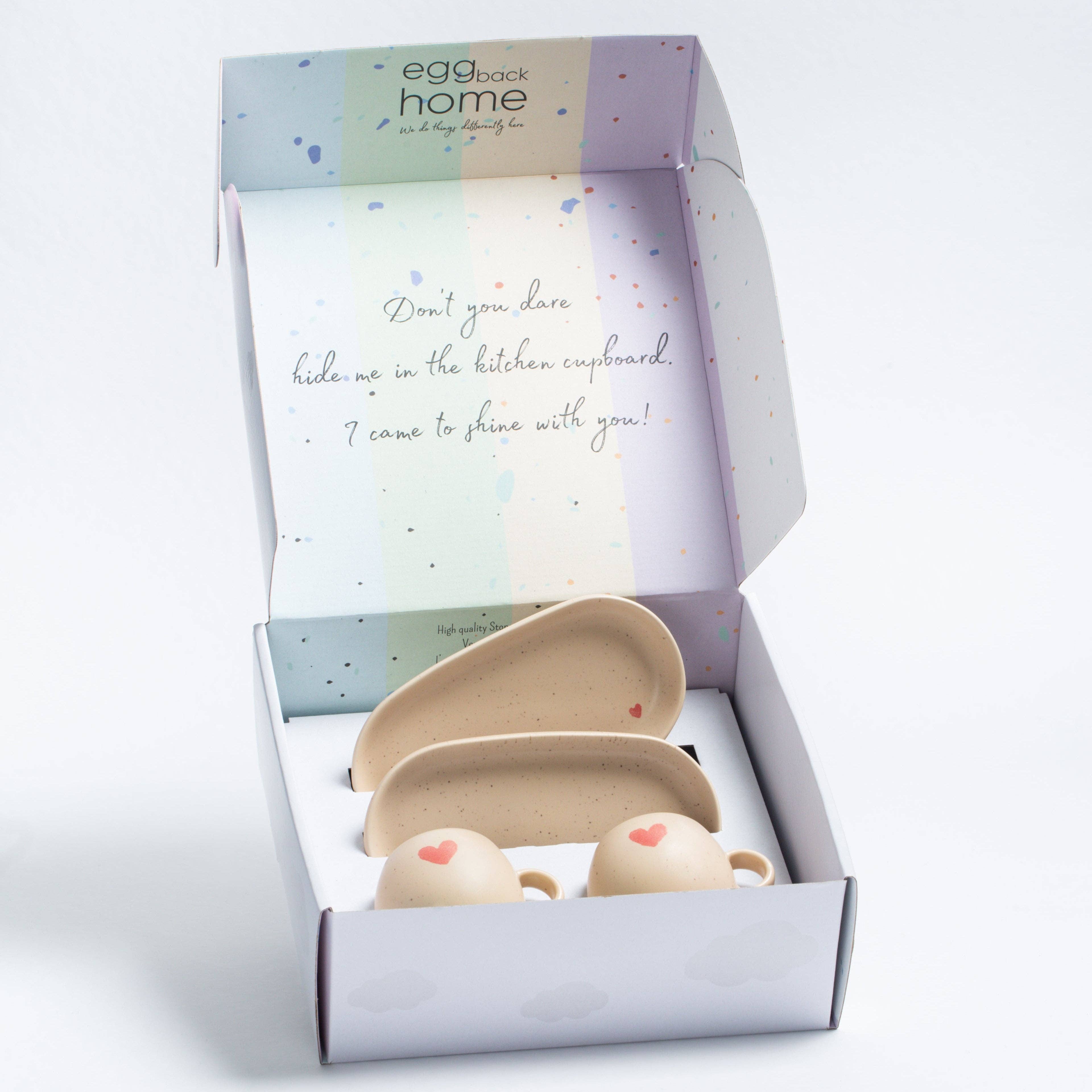 Egg Back Home - Vente Tasse à café - Édition Limitée en Grès Cozy Hearts Coffee For Two1