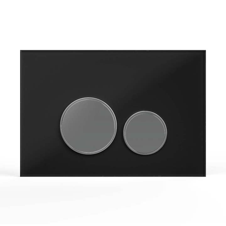 Maniglia in vetro nero compatibile con Geberit Duofix Sigma (UP 320) 2 quantità flush per la vendita all'ingrosso da parte di Stilform Handels GmbH
