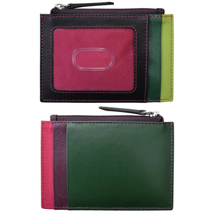 ili New York - Wholesale Card Holder - Unisex - 7416 Leather CC-ID Holder with Zip Pocket