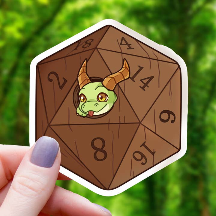 D20 Dragon Bird House Sticker- 3" for wholesale by Mimic Gaming Co