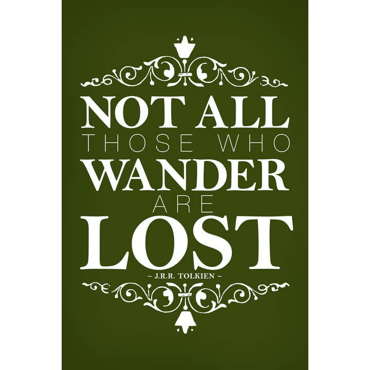 Ikke alle, der vandrer, er fortabte JRR Tolkien Grøn Vægkunst for engroshandel hos Gotham Gifts
