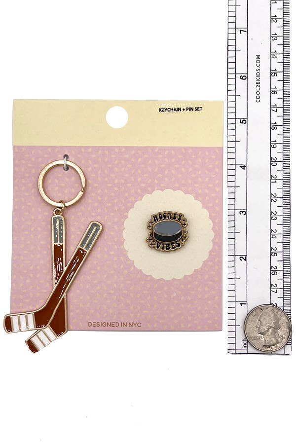 AS SHOWN HOCKEY ENAMEL KEYCHAIN PIN SET for wholesale on Faire1