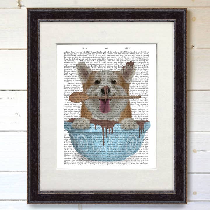 Corgi Cake Bowl, Dog Book Print Art Print / Wall Art for wholesale by FabFunky Ltd