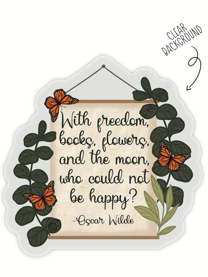 Oscar Wilde Quote Waterproof Sticker | Dark Academia for wholesale by Meaggie Moos