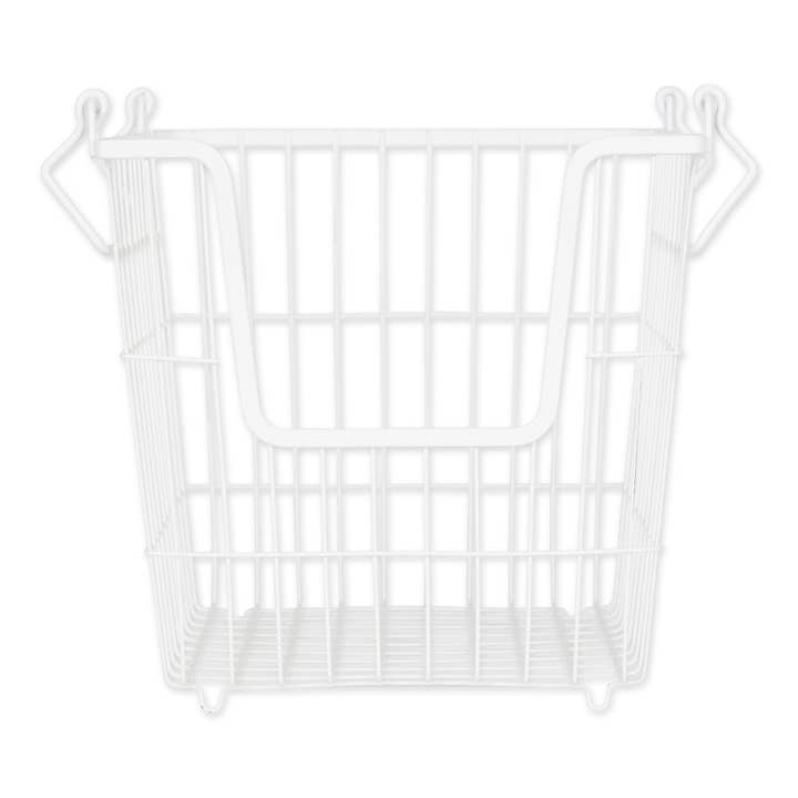 Metal Basket White Square Large 11 x 11 x 11 for wholesale by Welcome Home Unbeatable Deals