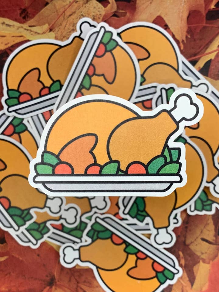 Thanksgiving kalkun polyester klistermærke for engroshandel hos The Sticky Supplies