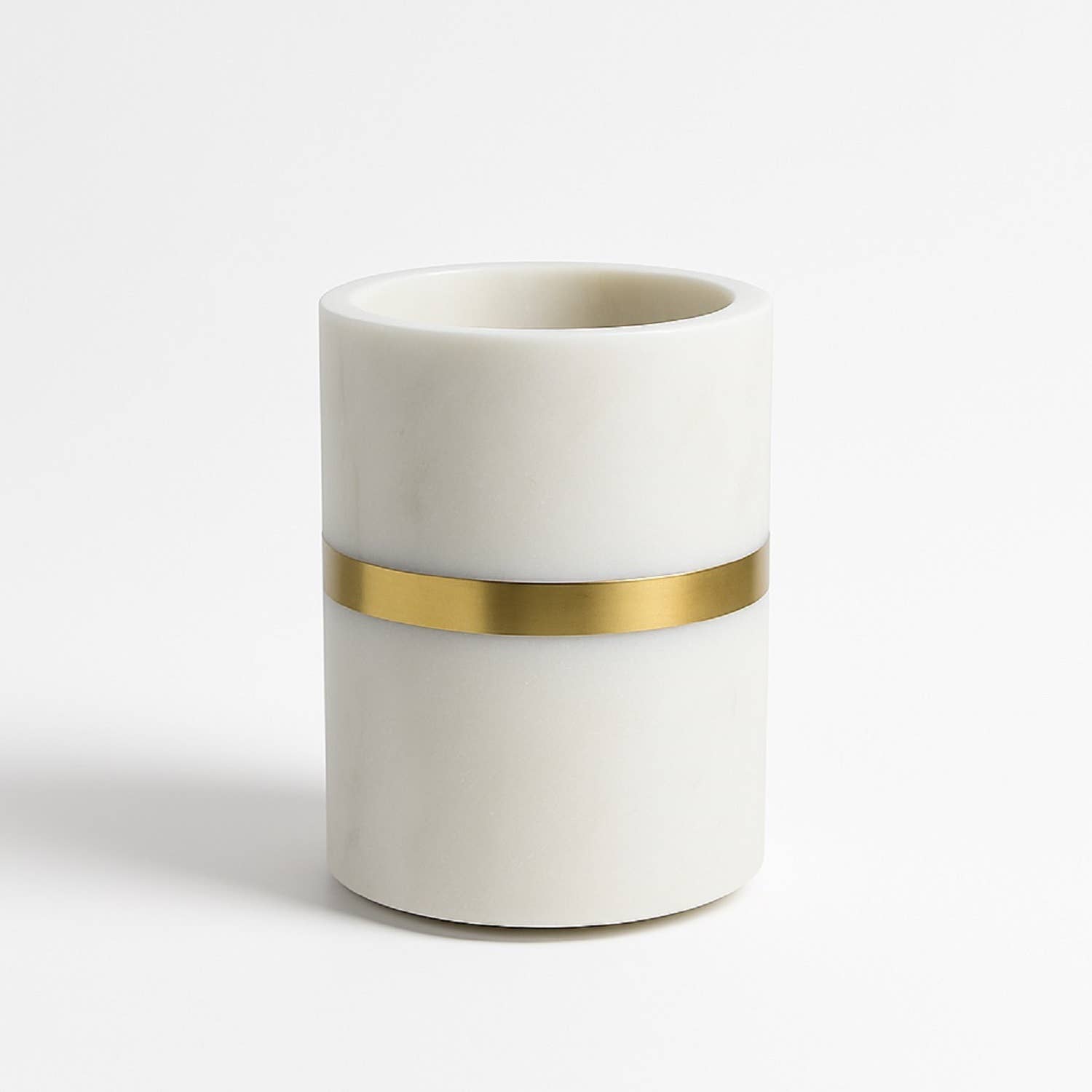 BIDKhome - Wholesale Wine Bucket - Marble Single Bottle Wine Cooler W/Brass Agra White0