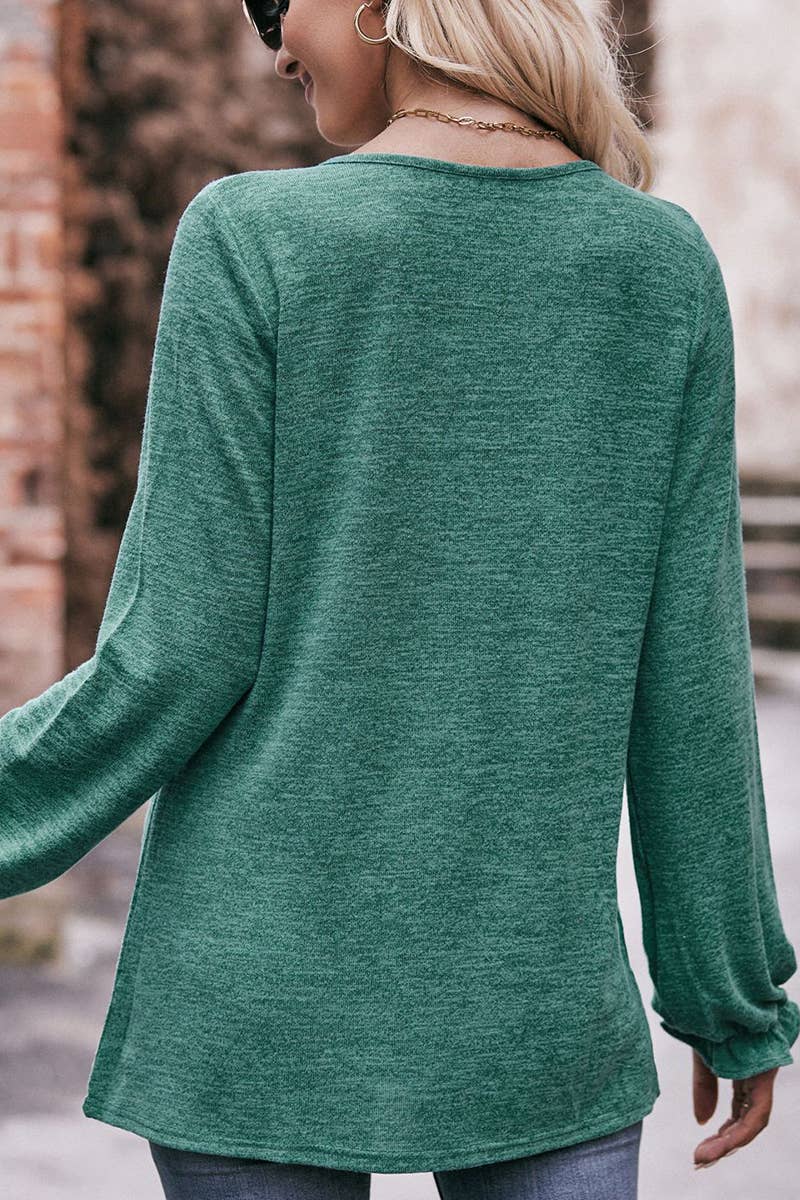 Lily Clothing - Wholesale Knit Top - Women's - WOMEN OVERSIZED LOOSE FIT SHIRRED PULLOVER TOP_CWTTL09408