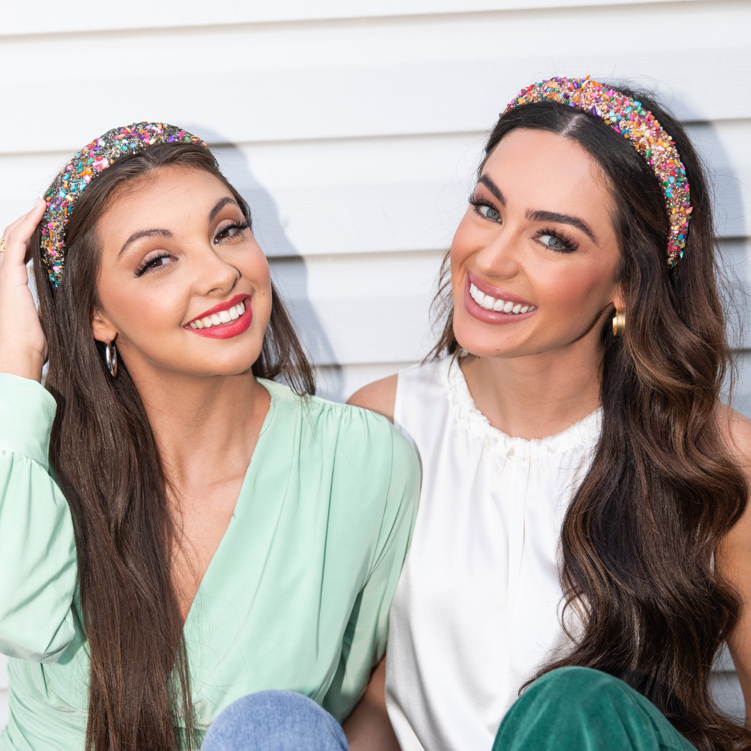 Headbands of Hope | One Purchased One Donated – wholesale Fashion headband – women's – All That Glitters Headband - Multi Colored + Gunmetal2