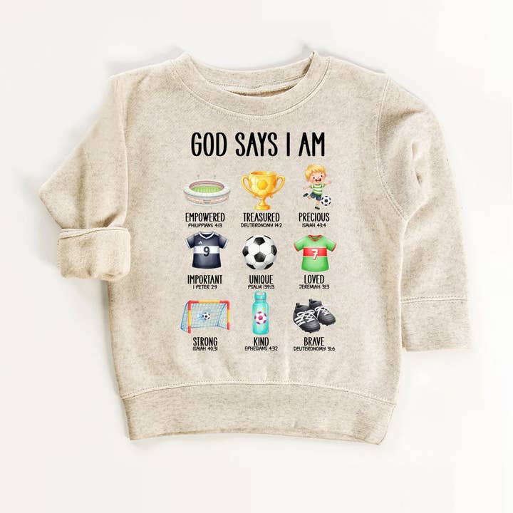God Says I Am Soccer – Christian Faith Soccer Themed Shirt for wholesale by EnjoyMyDesign