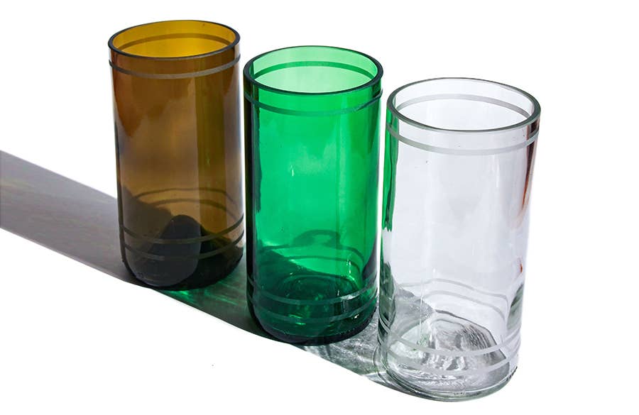 Ethical Global - Wholesale Drinking Glass/Cup - Estekana Eco Drinking Glasses Upcycled 2 Pack - 12/16 Oz.12