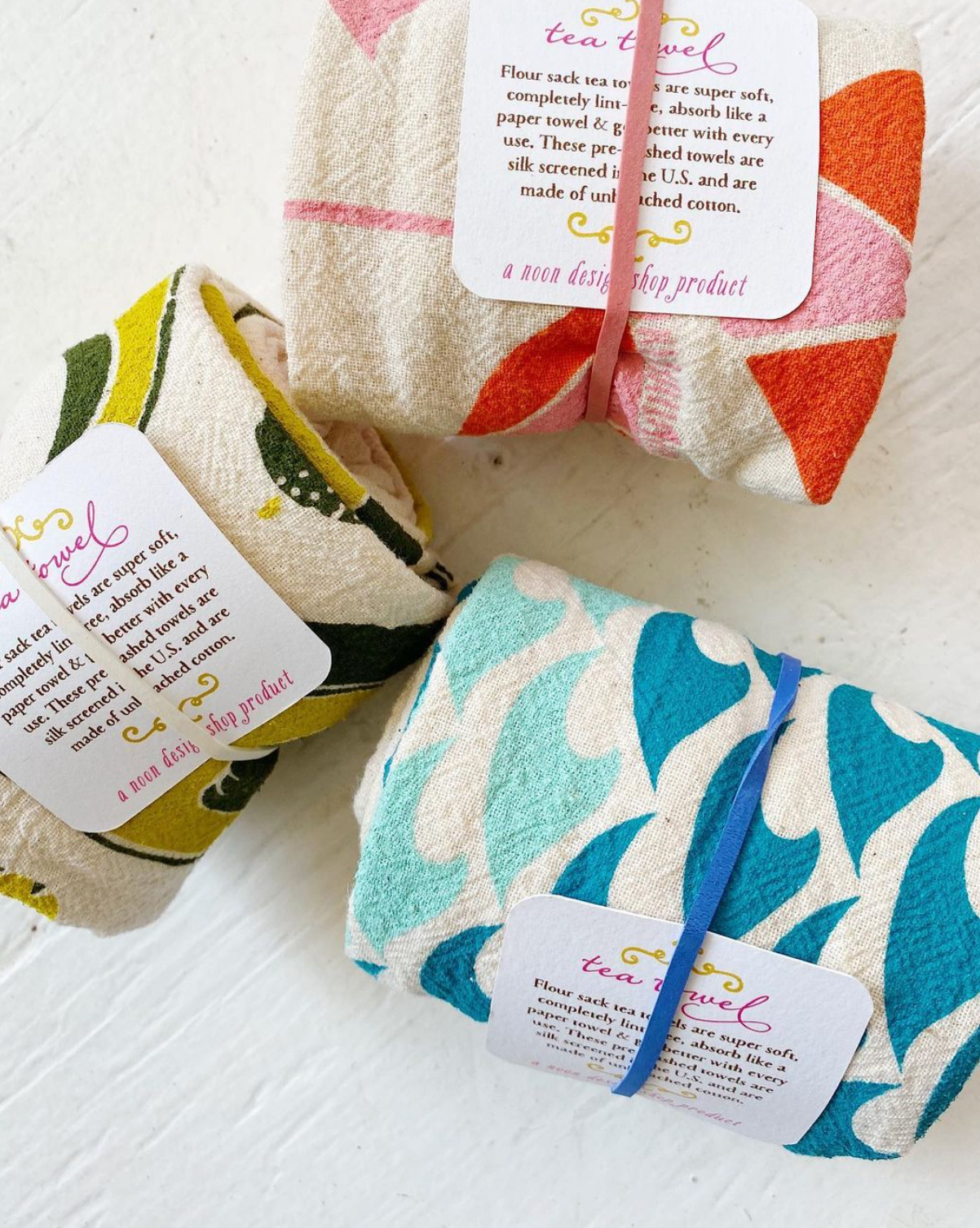 Türkis/Puderblau Waves Geschirrtuch für den Großhandel auf Faire4