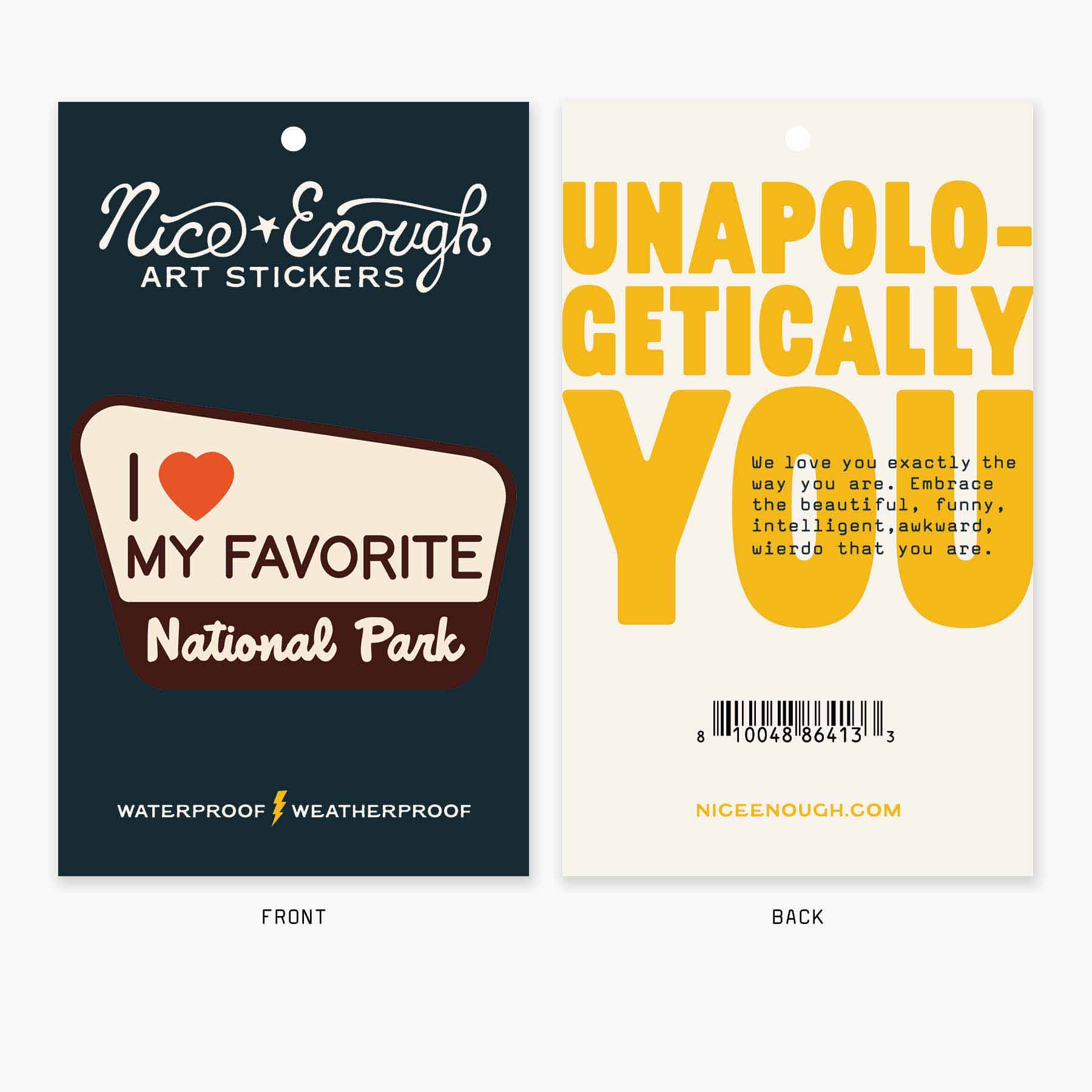 Nice Enough Stickers - Wholesale Sticker - National Park - 3" Name Drop Sticker2