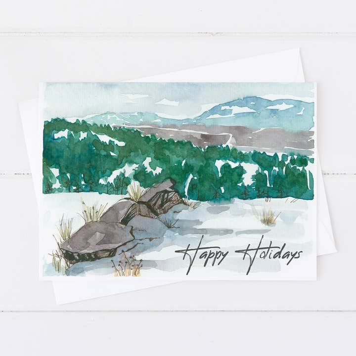 Felices Fiestas Nevada Navidad Austin Tarjeta Vista del Desierto para venta al por mayor de Rugosa & Pine