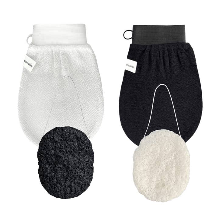 Wildpier Beauty - Wholesale Exfoliating Gloves/Mitts - Wildpier™️ Deep Exfoliating Glove and Konjac Sponge Double B