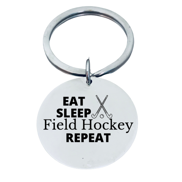 Sportybella - Vente Porte-clés – femme - Porte-clés de hockey sur gazon - Manger Dormir Hockey sur gazon Répéter0