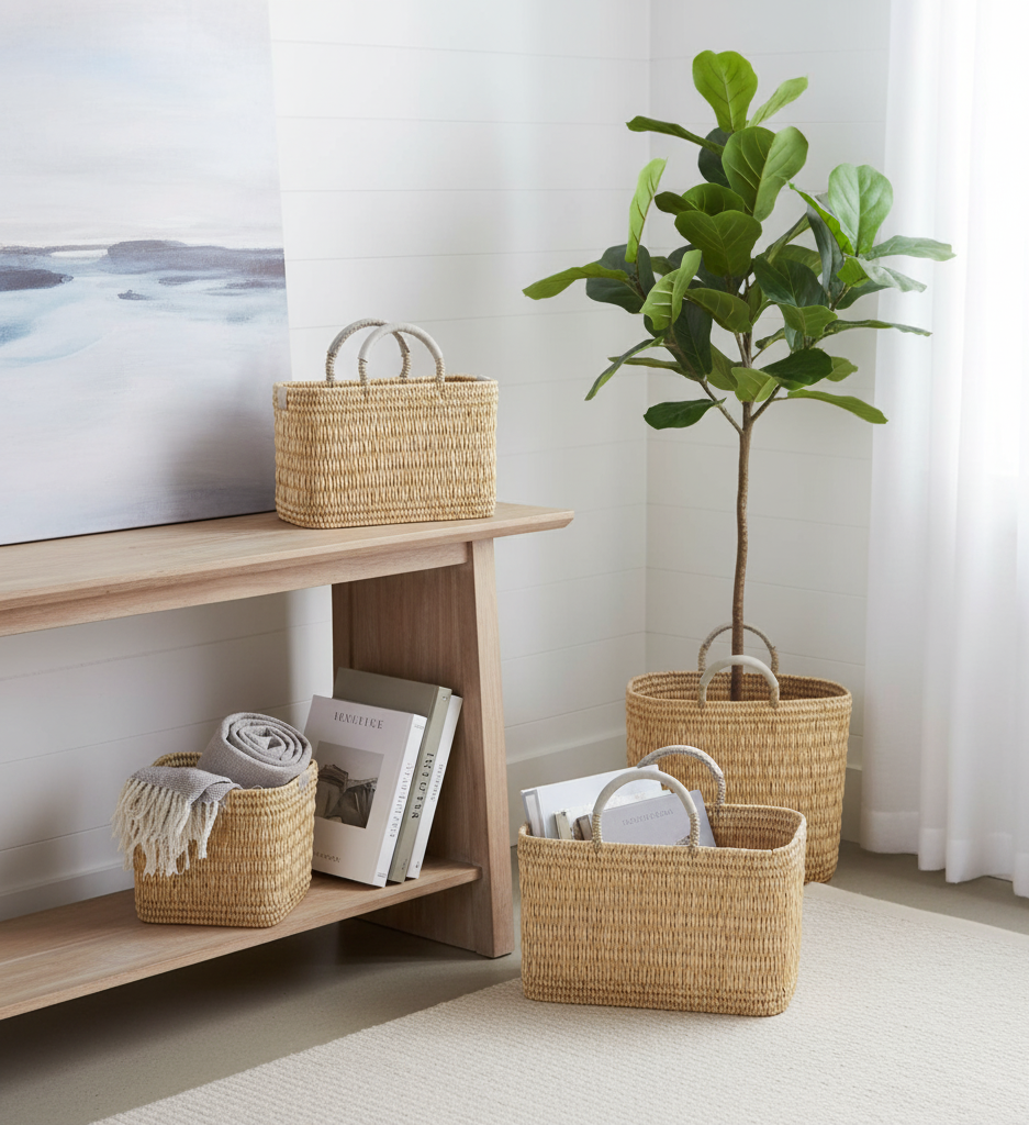 High crafty - Venta al por mayor Bolsa de playa - Cesta de Mercado Medina – Bolsa de Mano de Ratán Hecha a Mano | Tejido Stra0