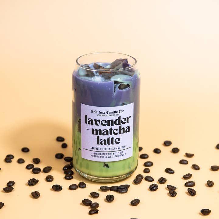 Iced Lavender Matcha Latte Candle
 for wholesale by Noir Lux Candle Co