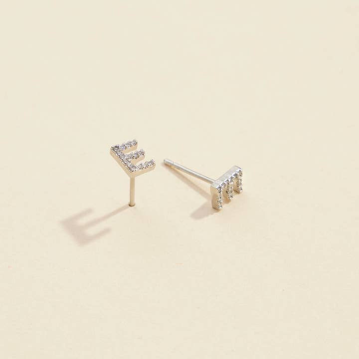 Lilla Haven - Wholesale Stud/Post Earrings - Initial Letter Stud Earrings – 12 Pack Bundle in Gold or Silver32